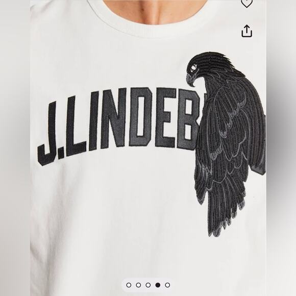J. Lindeberg Camilo Short Sleeve Black Eagle Graphic Sweatshirt Tee Medium NEW - Picture 2 of 14